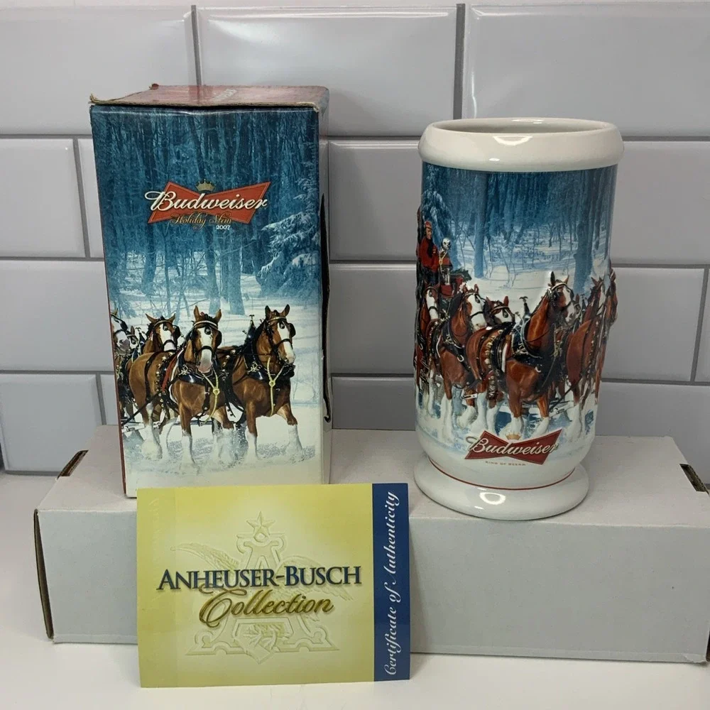 Budweiser‎ Holiday Stein 2007 Winters Calm In Original Box